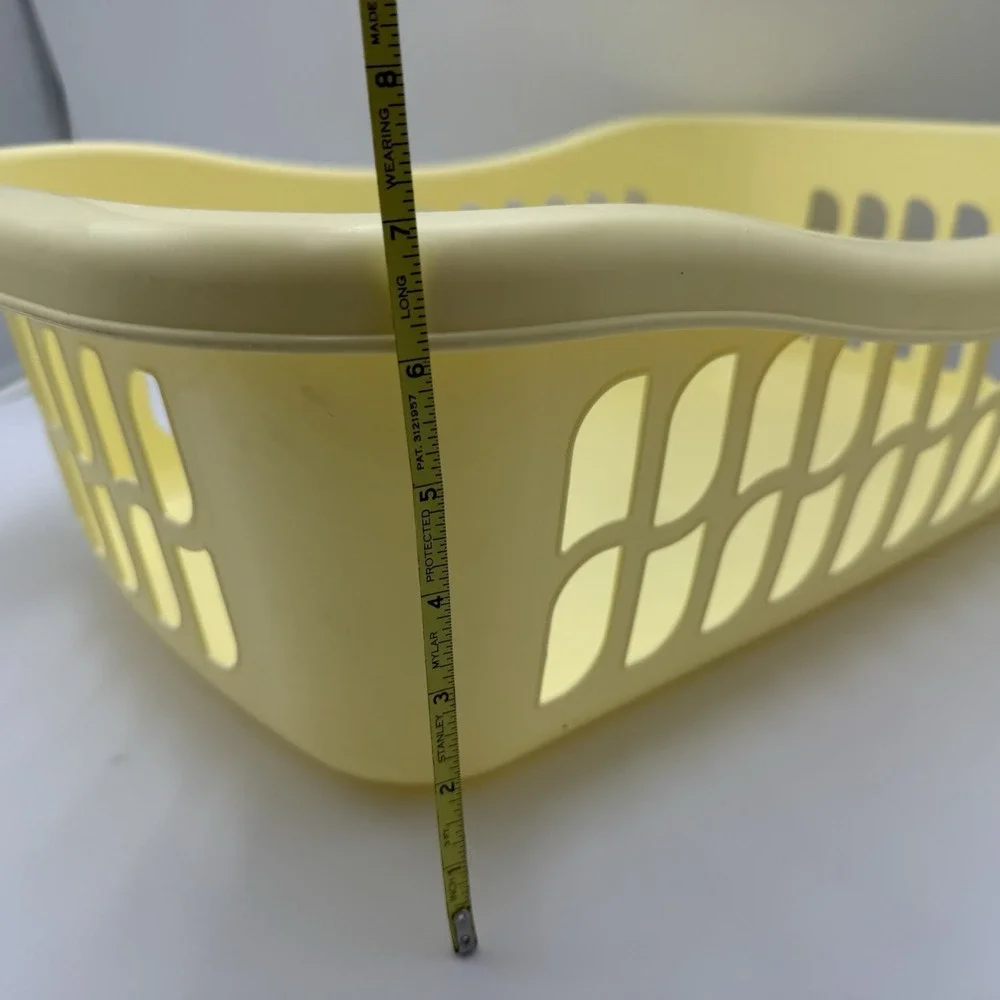 Yellow Laundry‎ Basket Handles Sturdy Prop Shallow Butter Yellow